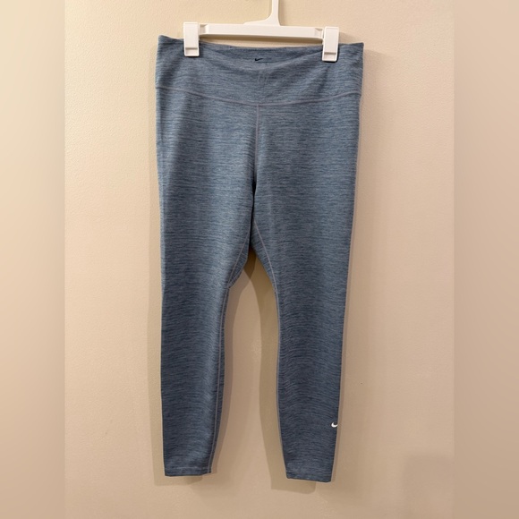 Nike Dri-FIT Heathered Blue Workout Leggings - Picture 1 of 2